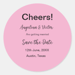 Modern Save the Date schlicht und elegant Runder Aufkleber