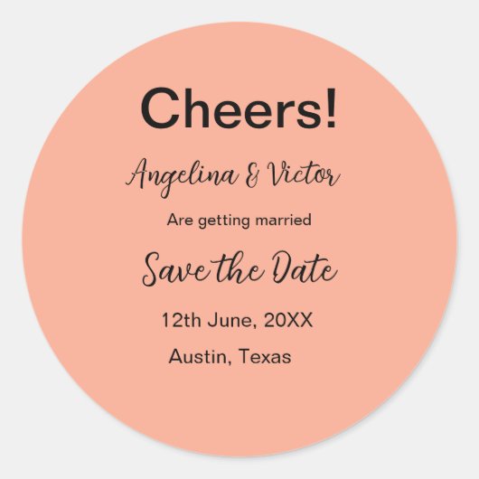 Modern Save the Date schlicht und elegant Runder Aufkleber (Vorderseite)