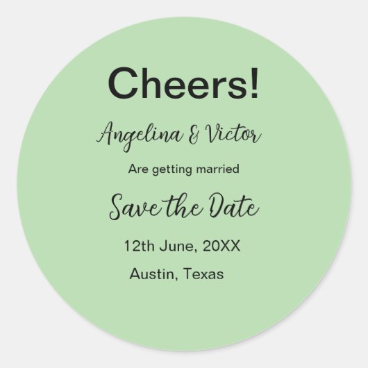 Modern Save the Date schlicht und elegant Runder Aufkleber (Vorderseite)