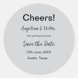 Modern Save the Date schlicht und elegant Runder Aufkleber