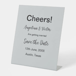 Modern Save the Date schlicht und elegant Sockelschild