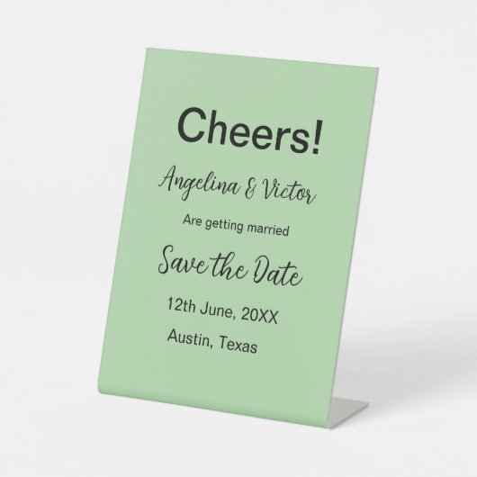 Modern Save the Date schlicht und elegant Sockelschild (Vorderseite)