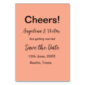 Modern Save the Date schlicht und elegant Tischnummer (Rückseite)