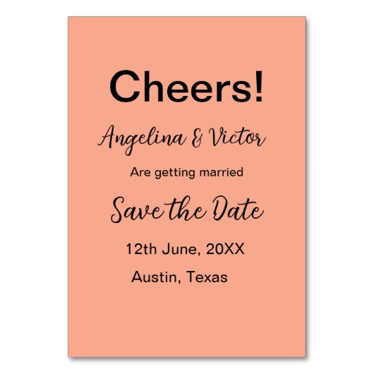 Modern Save the Date schlicht und elegant Tischnummer (Vorderseite)
