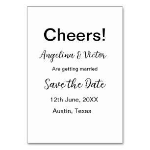 Modern Save the Date schlicht und elegant Tischnummer
