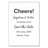 Modern Save the Date schlicht und elegant Tischnummer (Rückseite)