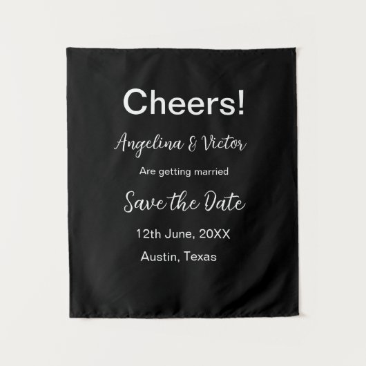 Modern Save the Date schlicht und elegant Wandteppich (Vorderseite)