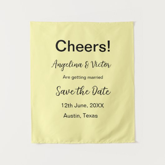 Modern Save the Date schlicht und elegant Wandteppich (Vorderseite)