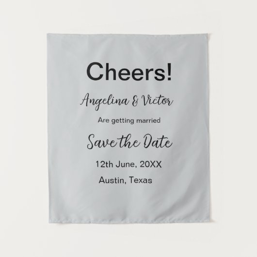 Modern Save the Date schlicht und elegant Wandteppich (Vorderseite)