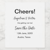 Modern Save the Date schlicht und elegant Weinetikett (Einzelnes Label)