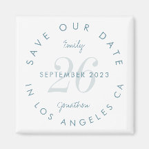 Modern Save the Date Tinted Day Blue Text Names