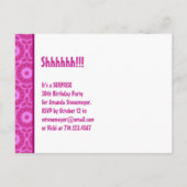 Modern Save the Date Überraschung 30. Party PinkW1 Ankündigungspostkarte (Rückseite)
