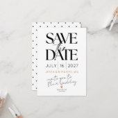 Modern save the date with gold accents karte (Vorderseite/Rückseite Beispiel)
