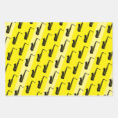 Modern Saxophone Muster Jazz Schwarz-weiß Red Saxo Geschenkpapier Set (Vorderseite 3)