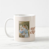 Modern Scandi Boho Neutral frohe Weihnachten 2 Fot Kaffeetasse (Links)