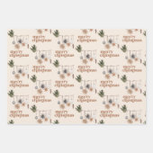 Modern Scandi Boho Neutral frohe Weihnachten Geschenkpapier Set (Vorderseite 3)