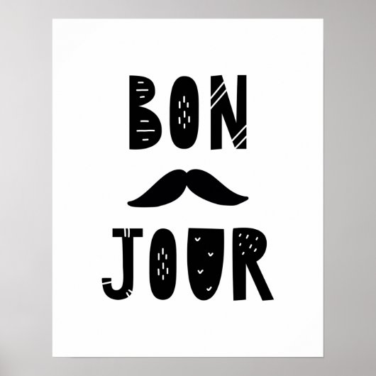 Modern scandi Bon Jour Kinderzimmer Poster (Vorne)