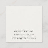 Modern Scandi Christmas Tree Heart Earring Logo Quadratische Visitenkarte (Rückseite)