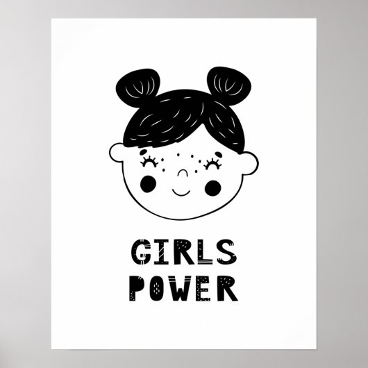 Modern scandi Girls Power Kinderzimmer Poster (Vorne)