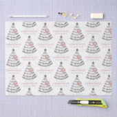 Modern Scandi Minimal Blush Heart Christmas Tree Seidenpapier (Handwerk)