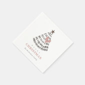 Modern Scandi Minimal Blush Heart Christmas Tree Serviette (Ecke)