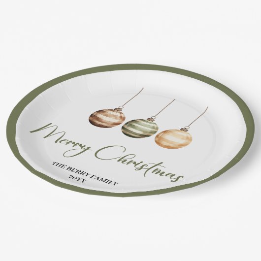 Modern Scandinavian Christmas Custom Dinner Plates Pappteller (Schrägansicht)