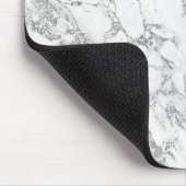 Modern-schick Weißgraue Silbergraue Glitzer Marmor Mousepad (Ecke)