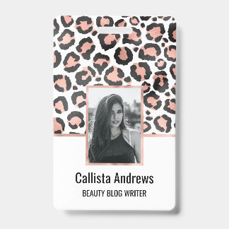 Modern schicke Black Rose Gold Foil Leopard Printi Ausweis