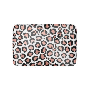 Modern schicke Black Rose Gold Foil Leopard Printi Badematte