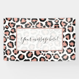 Modern schicke Black Rose Gold Foil Leopard Printi Banner