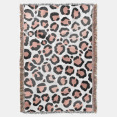 Modern schicke Black Rose Gold Foil Leopard Printi Decke (Vorderseite Vertikal)
