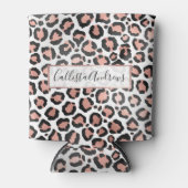 Modern schicke Black Rose Gold Foil Leopard Printi Dosenkühler (Vorderseite)