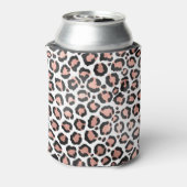 Modern schicke Black Rose Gold Foil Leopard Printi Dosenkühler (Kanne Rückseite)