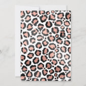 Modern schicke Black Rose Gold Foil Leopard Printi Einladung (Rückseite)