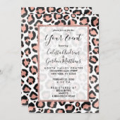 Modern schicke Black Rose Gold Foil Leopard Printi Einladung (Vorne/Hinten)