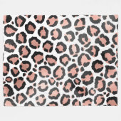 Modern schicke Black Rose Gold Foil Leopard Printi Fleecedecke (Vorderseite (Horizontal))