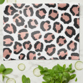 Modern schicke Black Rose Gold Foil Leopard Printi Geschirrtuch (Gefaltet)