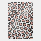 Modern schicke Black Rose Gold Foil Leopard Printi Geschirrtuch (Vertikal)