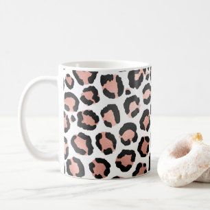Modern schicke Black Rose Gold Foil Leopard Printi Kaffeetasse
