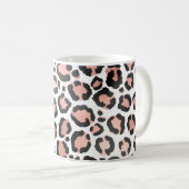 Modern schicke Black Rose Gold Foil Leopard Printi Kaffeetasse (VorderseiteRechts)