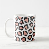 Modern schicke Black Rose Gold Foil Leopard Printi Kaffeetasse (Links)
