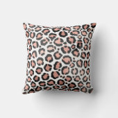 Modern schicke Black Rose Gold Foil Leopard Printi Kissen (Rückseite)
