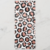 Modern schicke Black Rose Gold Foil Leopard Printi Menükarte (Rückseite)
