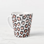 Modern schicke Black Rose Gold Foil Leopard Printi Milchtasse (Linke Ecke)