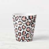 Modern schicke Black Rose Gold Foil Leopard Printi Milchtasse (Vorderseite)