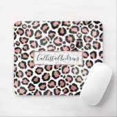 Modern schicke Black Rose Gold Foil Leopard Printi Mousepad (Mit Mouse)