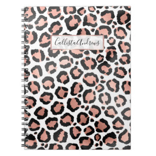 Modern schicke Black Rose Gold Foil Leopard Printi Notizblock