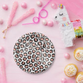 Modern schicke Black Rose Gold Foil Leopard Printi Pappteller (Party)