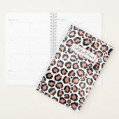 Modern schicke Black Rose Gold Foil Leopard Printi Planer (Anzeige)