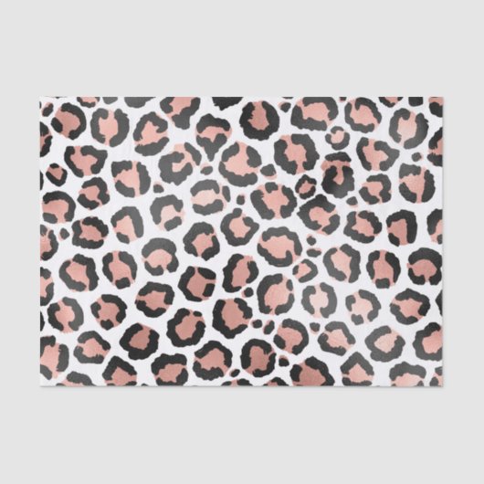 Modern schicke Black Rose Gold Foil Leopard Printi Seidenpapier (Vorderseite)